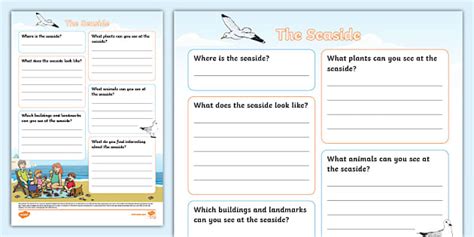 Seaside Fact File Template - Twinkl Topics