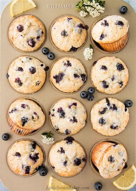 Best Lemon Blueberry Muffin Recipe - Little Sweet Baker