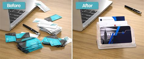 SNDIA Acrylic Business Card Holder Visiting Card Stand Organizer Clear ...
