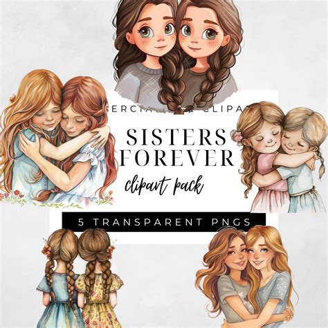 4 Sisters Clipart, Sisters Forever Clipart, Sisters Forever PNGS ...