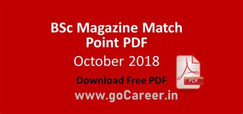 BSc Magazine October 2018 PDF- Match Point