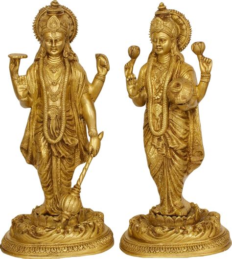 Exotic India Lord Vishnu & Goddess Lakshmi Brass India | Ubuy