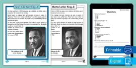 All About Dr. Martin Luther King Jr. Flipbook for K-2nd Grade