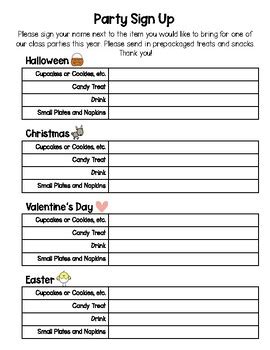 Class President Sign Up Sheet 的图像结果