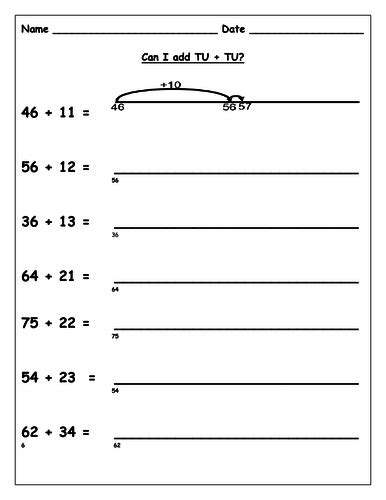 Image result for Adding 2-Digit Numbers On Number Line