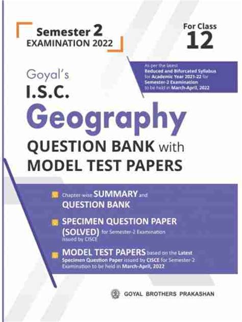ISC Geography Class 12 Question Bank with Model Test Papers (Sample ...