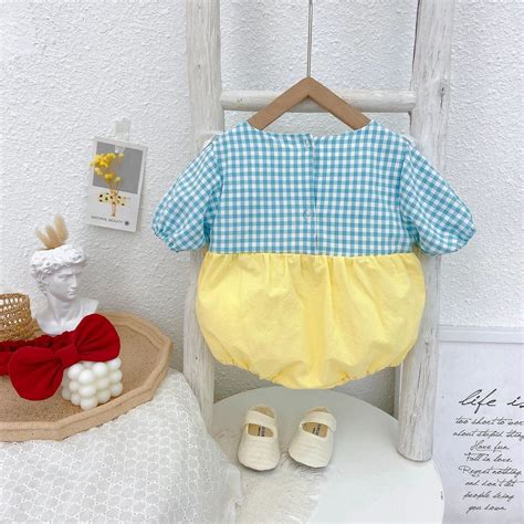 Checkered bow romper – BabyMonk