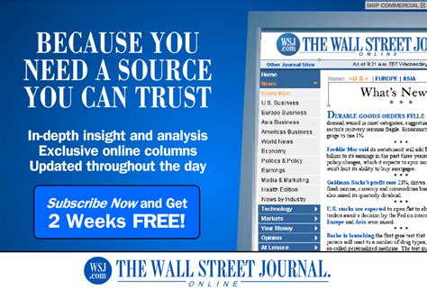 The Wall Street Journal Online July 2003 Banner Ad - Play Online on ...