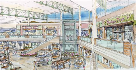 Shopping Mall Interior Sketch