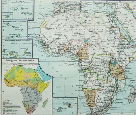 1900 Antique Map of AFRICA in the Colonial Era. Geography. 124 Years Old Chart. - Etsy