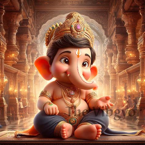 Lord Ganesh Baby Art Print: Hindu God, Wealth & Well-being (digital ...