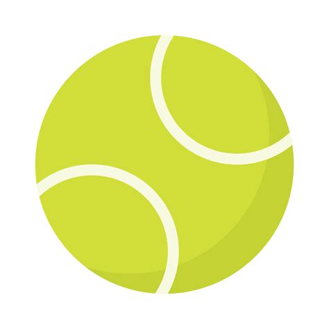 Tennis Ball Vector Icon Clipart in Flat Animated Illustration on White ...