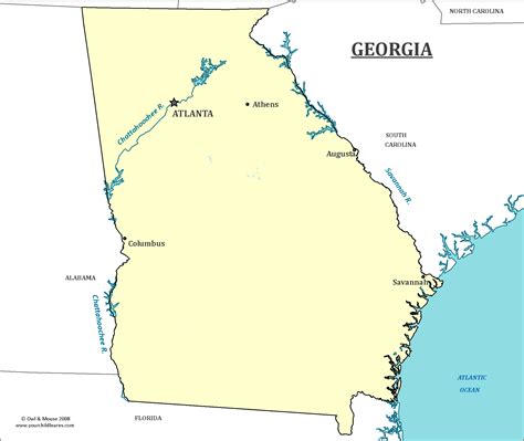 Georgia State Map - Map of Georgia and Information About the State