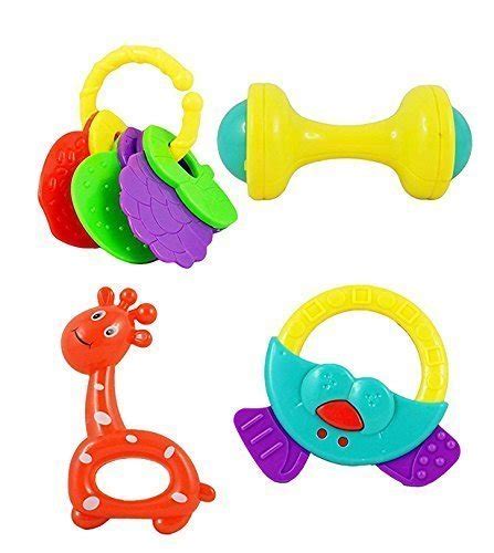 Buy Jangotails Lovely Mixed Attractive Colourful Non Toxic Cute Rattles ...