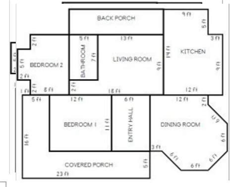 5.Below figure is the floor plan of a house. Measurements of the rooms ...