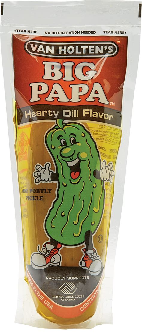 Amazon.com : Van Holten's - Pickle-In-A-Pouch Large Dill Pickles - 12 ...