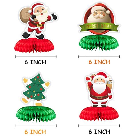 Buy 9 Pieces Fiesta Honeycomb Table Centerpiece Christmas Decorations ...