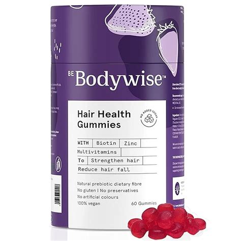 Be Bodywise Biotin Hair Gummies | No Added Sugar | High Potency Biotin ...