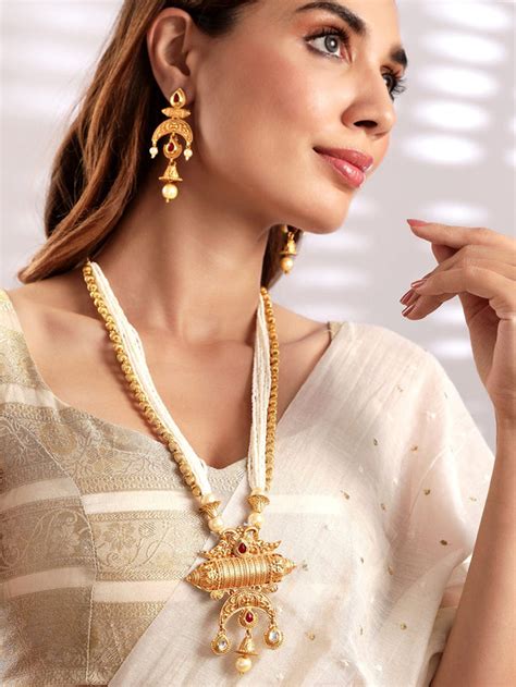 Shop Rubans Gold Plated HandCrafted Elegant Pearl Embellished Multi ...