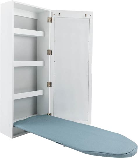 Amazon.com: CHINEGER Wall Mounted Ironing Board Cabinet White Hideaway ...