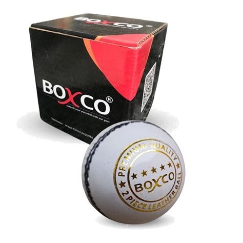BOXCO Premium White Leather Cricket Ball | Durable 2 Piece Hand ...