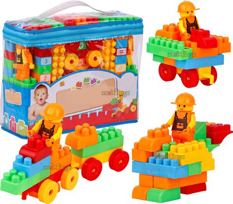 Buy zest 4 toyz Building Blocks 73 Pcs (61 Blocks+12 Wheels) DIY ...
