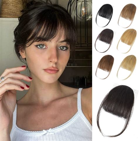 Amazon.com : Vigorous Bangs Hair Clip in Bangs 100% Real Human Hair ...