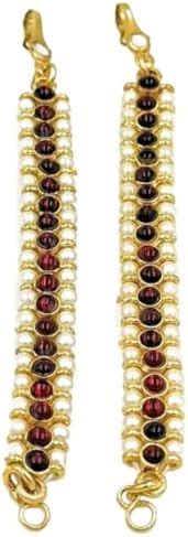 Buy Style Heavens Bharathanatyam Ear Chain Maatal Jewellery Kemp Stone ...