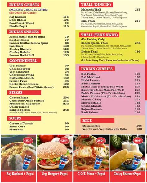 Menu at Bangla Foods, New Delhi, 111-113