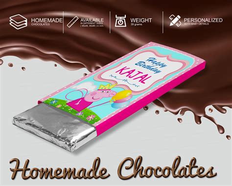 Peppa Pig Girl Theme Home Made Chocolate Return Gifts | Customized ...