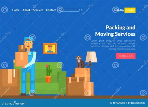 Packing and Moving Services Landing Page Template, Relocation, Delivery ...