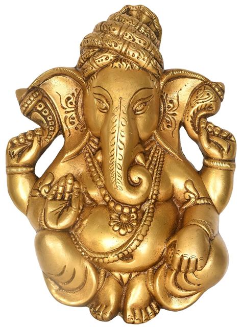 Buy Aone Brass Turbaned Ganesha Wall Hanging Height 10.4 Inch Online at ...