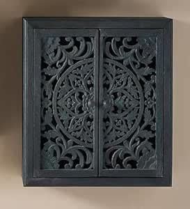 WOOD WHEEL Wall Cabinet with 2 Door, Carving Design Wall Cabinets with ...