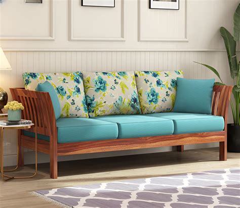 RATANDHARA FURNITURE Solid Sheesham Wood Wooden 3 Seater Sofa for ...