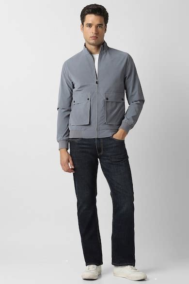 Buy Men Grey Solid Casual Jacket Online - 40094071 | Peter England
