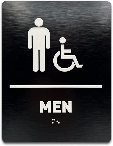 Buy Men Restroom Identification Sign - Wheelchair Accessible, ADA ...