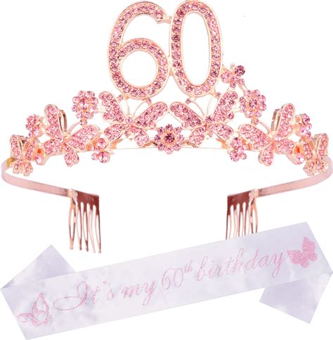 60th Birthday Gifts For Women 60th Birthday Tiara And Sash | Desertcart ...