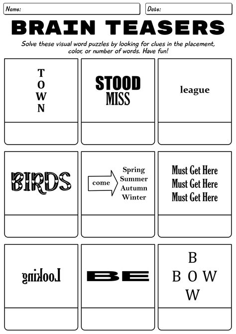Brain Teaser Puzzles For Adults Printable at Victoria Jenkins blog
