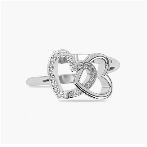 Eila Silver Heart Adjustable Ring – SONIORO