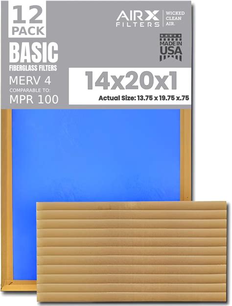 Amazon.com: 14x20x1 Air Filter MERV 4 Comparable to MPR 100 Basic ...