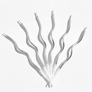 Rozi Decoration Silver Wavy Spiral Birthday Cake Candles Pack of 6 ...