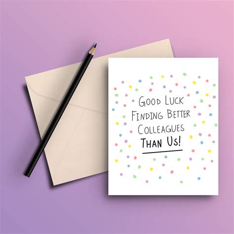 BUY Good Luck Finding Better Colleagues - Farewell GREETING Card - THE ...