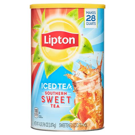 Lipton Zero Sugar Iced Tea Mix Black Tea , Lemon, Caffeinated, 28 ...