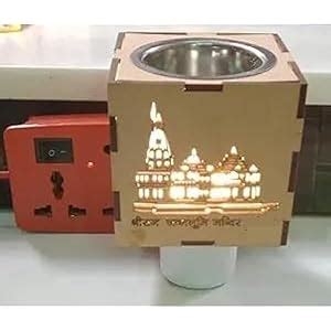 KREATIVE MARCHE Electric Aroma Diffuser Kapoor Dani, LED Ram Mandir ...