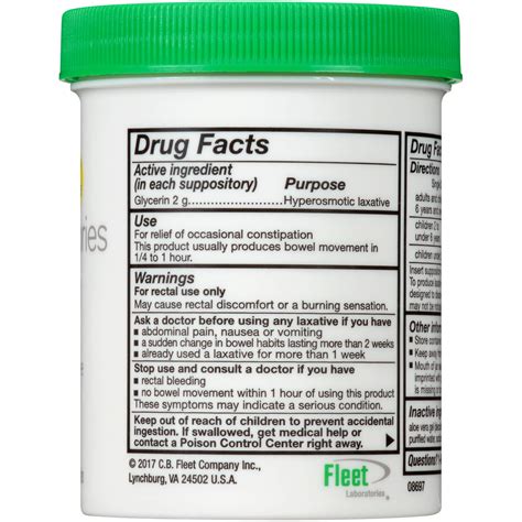 Snapklik.com : Fleet Laxative Glycerin Suppositories For Adult Constipation