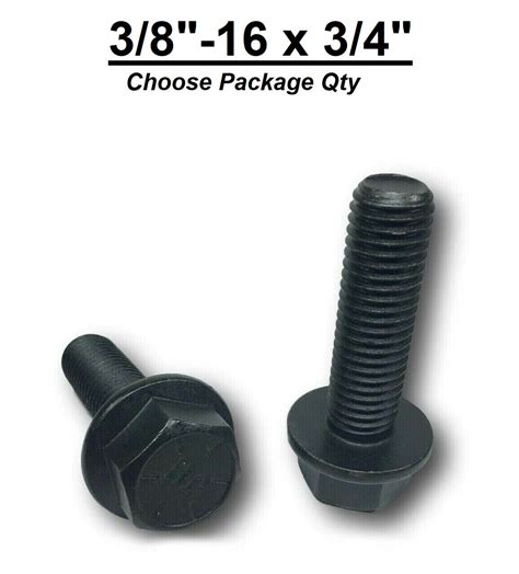 3/8"-16 x 3/4" Grade 8 Flange Frame Bolt Plain Black – Fasteners Inc