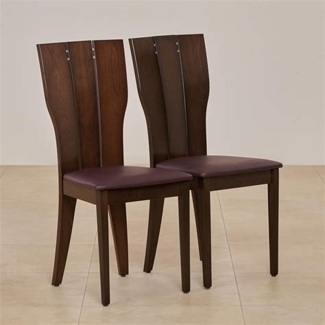 Buy (Refurbished) Spectra Set of 2 Solid Wood Dining Chairs - Brown ...