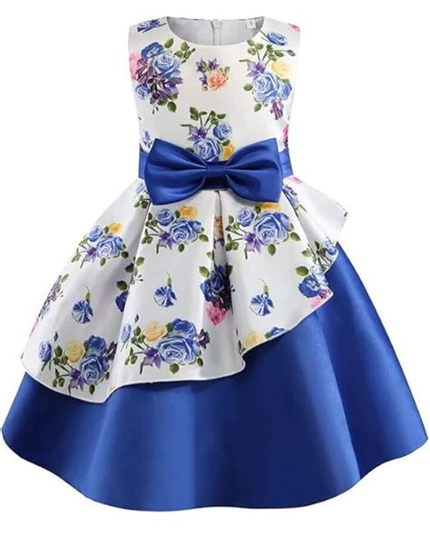 Buy & Try by Dharmikaay Girl's Satin Floral Printed Frock Dress for ...