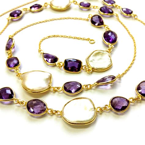 Amethyst Baroque Pearl Necklace
