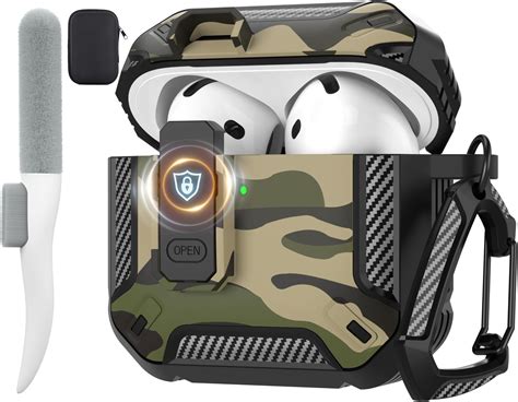 Amazon.com: Fofvccv for AirPods 4 Case Camouflage with Lock, AirPods ...